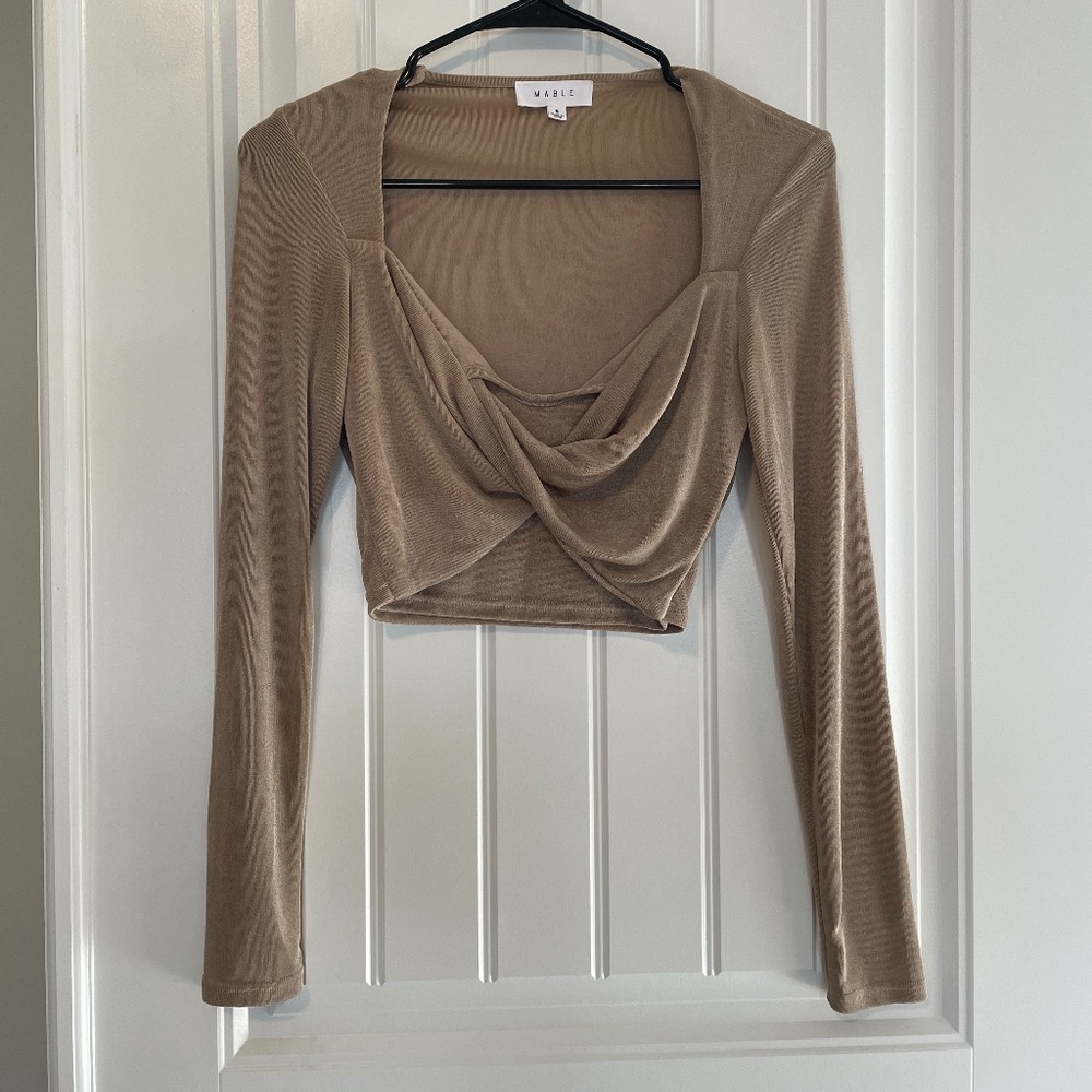 MABLE- Mocha Crop Long Sleeve